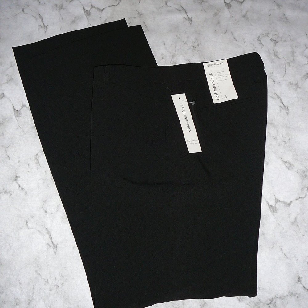 NWT Coldwater Creek Black Boot Cut Trouser Pants 8 - Picture 1 of 8